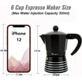 thumbnail image 5 of RAINBEAN Stovetop Espresso Maker 6 Cup Moka Pot,Italian Cuban Greca Coffee Maker,Aluminum Durable and Easy to Use & Clean,300ml (Black), 5 of 8