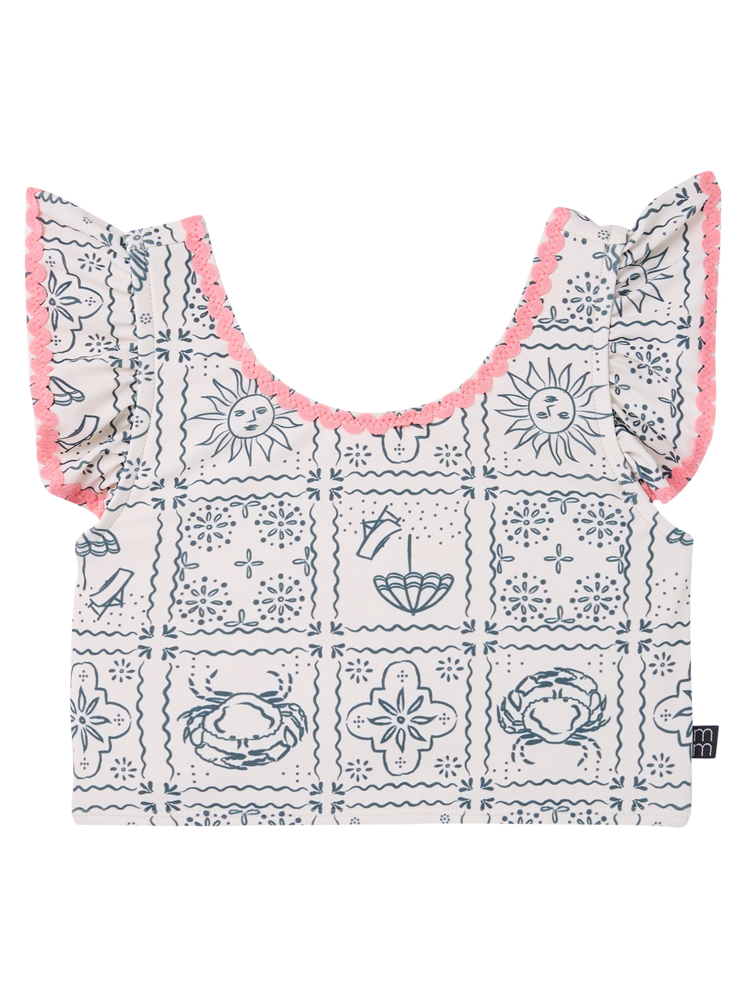 Modern Moments by Gerber Toddler Girl Two- Piece Swimsuit with Ric- Rac, Sizes 12M-5T
