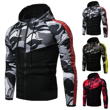 - Mens Zip Up Hoodie Hoody Jacket Casual Gym Hooded Sweatshirt Coats Tops New