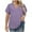 Purple, variant on USSUMA Womens Summer Tops Womens Plus Size T-Shirts V-Neck Puff Short Sleeve Tops Casual Summer Top Hollow Out Blouses Casual Sale Hot Pink Polyester+Spandex XXL