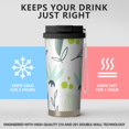 thumbnail image 3 of Floral 18oz Double Drinking Coffee Mug – Vacuum Insulated Stainless Steel Travel Cup with Leakproof Lid, 316 Steel Thermos Tumbler for Hot & Cold Beverages,Thanksgiving,Christmas, Spring,Flower, 3 of 6