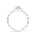 thumbnail image 2 of Angara Natural 0.4 Ct. Aquamarine with Diamond Halo Ring in 14K White Gold for Women (Ring Size: 4), 2 of 9