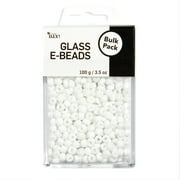 Cousin DIY White Glass E-Bead Bulk Pack, 100g, 1000 Pieces
