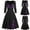 A-Purple, variant on Kcodviy Women Plus Size Party Gothic Clothing Men Boots Dress Flower Lace insert Gothic Dress Lolita Mock Button Bowknot Vintage Witch Clothes for Women Gothic Dress