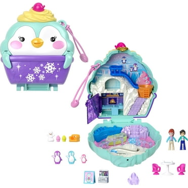 Polly Pocket Dolls and Playset, Travel Toys, Snow Sweet Penguin Compact
