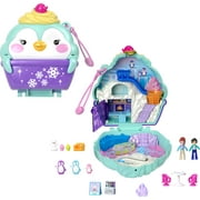 Polly Pocket Dolls and Playset, Fidget Exterior Travel Toy, Snow Sweet Penguin Compact, Multi-Color