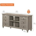 thumbnail image 4 of TV Stand with Glass Door for 65 Inch TV, Wooden Television Stands for Living Room, Grey, 4 of 8