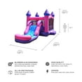 thumbnail image 2 of JumpOrange Commercial Grade Inflatable Pricess Bricks Athletic Bounce House with Slide Combo and Blower, Party Combo Moonwalk, 2 of 7
