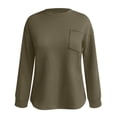 thumbnail image 4 of Fiaer,Women Plus Size Sweatshirts Long Sleeve 2025 Fall No Hooded Hoodies Crewneck Casual Fashion Pullover Loose Fit Tops with Pocket Green L, 4 of 4