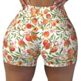 thumbnail image 2 of Daiia Fruits Peach2 Pattern Women's Workout Shorts Biker Shorts - High Waisted Workout Spandex Tummy Control Gym Running Yoga Shorts-X-Large, 2 of 8