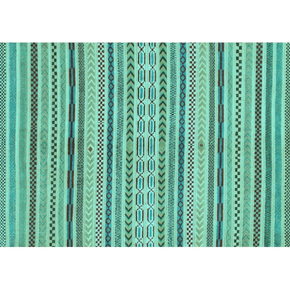 Ahgly Company Indoor Rectangle Abstract Light Blue Modern Area Rugs, 3' x 5'