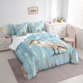 thumbnail image 3 of Feelyou 3D Pelicans Kids Bedding Comforter Set 7pcs, Blue Wooden Plank King Bedding Sets, 3 of 8