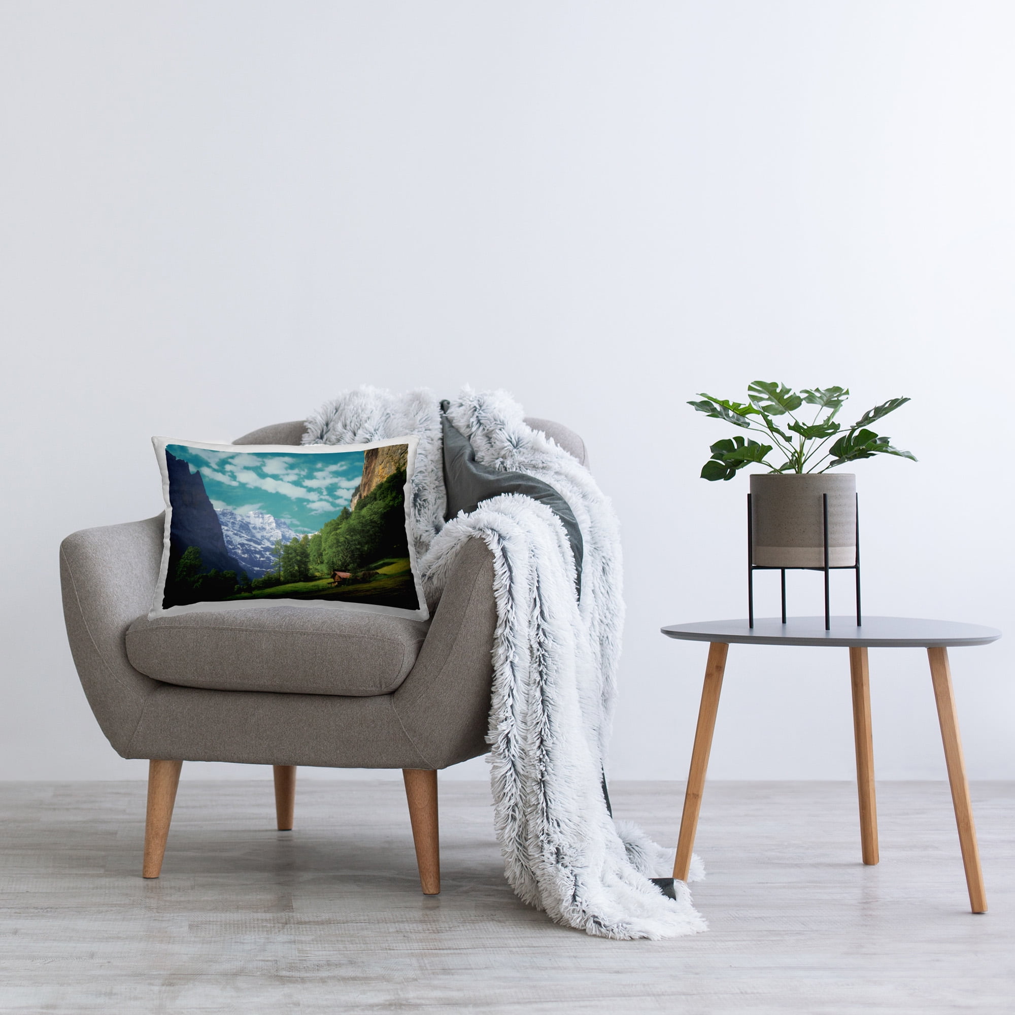 Stupell Industries Lush Mountain Hill Decorative Printed Throw Pillow Design by Martin Podt