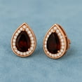 thumbnail image 6 of 7x5mm Pear Shape Garnet 925 Silver Rose Vermeil Solitaire Classic Mother's Day Gift Women Stud Earring, 6 of 8
