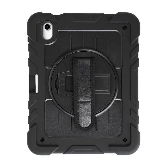 onn Rugged Tablet Case with 360 Swivel for iPad, Black