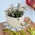 thumbnail image 1 of Weloille Coffee Cup Shape Courtyard Hollow Flower Pot, Creative Rustproof Drainage Hole Weather Resistant Planter, Unique Decorative Plant Container, for Garden Patio Lawn Balcony Decor, 1 of 6