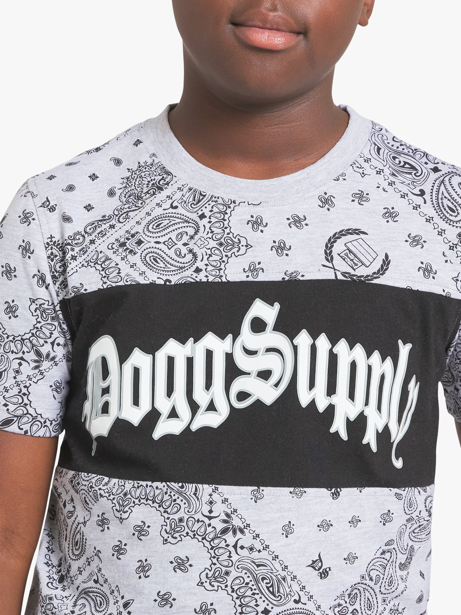 Dogg Supply by Snoop Dogg Little Boys & Big Boys Bandana Print Short Sleeve Tee, Sizes 4-18