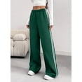 thumbnail image 4 of Women's Side Stripe Wide Leg Track Pants, Elastic Waist Loose Fit Sweatpants for Gym, Workout, Everyday & Athleisure Wear, 4 of 6