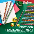 thumbnail image 4 of Playbees Emoticon Pencils - 36 Pack - Fun & Vibrant Writing Tools with Erasers - Assorted Emote Designs - Birthday Parties, Classroom Prizes, Goody Bag Stuffers, and Teacher's Educational Supplies, 4 of 8