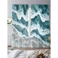 thumbnail image 3 of Abstract Beach Wave Sheer Curtains 96 Inches Long 2 Panels Watercolor Blue Ocean Light Filtering Semi Sheer Window Curtains Drapes for Bedroom Living Room 52"x96", 3 of 7