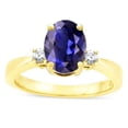 thumbnail image 2 of Star K � 3 Three Stone Oval Genuine Iolite Classic Engagement Promise Ring, 2 of 9