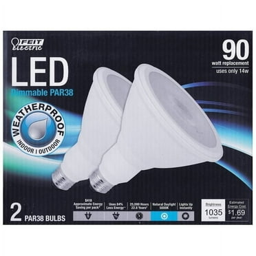 (2-Pk) Feit Electric 14W LED PAR38 Dimmable Indoor/Outdoor Light Bulbs