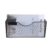 Black Magnetic File Holder,File Pocket Mail Organizer,Office Hanging Magazine Rack for Cabinets,14x6.7x2.7In No Drilling Mail Organizer for Office,Home(1Pc)