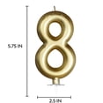 thumbnail image 3 of Gold Birthday Number 8 Candle, Gold Birthday Decorations, Candles for Cake Topper, Party Decoration, Anniversary and Graduation Celebrations, 3 of 6