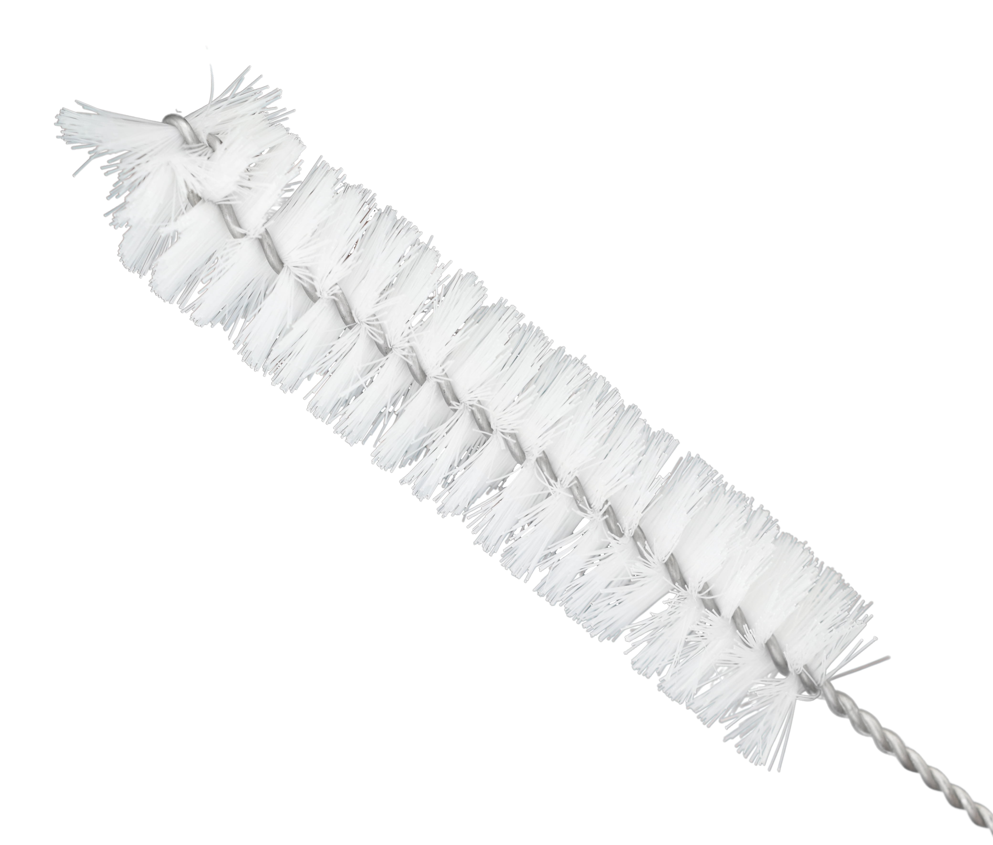 12PK Bristle Cleaning Brushes with Fan-Shaped Ends, 9" - Twisted Stainless Steel Wire Handle - Ideal for 0.6" - 0.8" Diameter Tubes, Bottles, Flasks, Cylinders, Jars, Vases, Cups - Eisco Labs