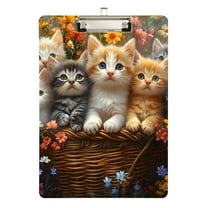 ALAZA Plastic Clipboard A4 Letter Size Decorative Clipboards for Students Women Men 9" x 12.5" Cute Cats