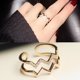 thumbnail image 1 of Anillo de acero inoxidable con circonita cúbica para mujer, nudillos, midi, apilable, líneas dobles, bandas de eternidad, 1 of 4