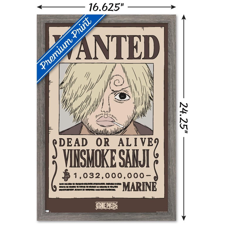 One Piece - Vinsmoke Sanji Wanted Poster Wall Poster, 14.725