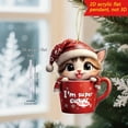 thumbnail image 3 of Mecorevx Christmas Cup 2D Flat Acrylic Ornaments Christmas Decorations Suitable for Christmas Tree Decor,Gifts（Cat）, 3 of 4
