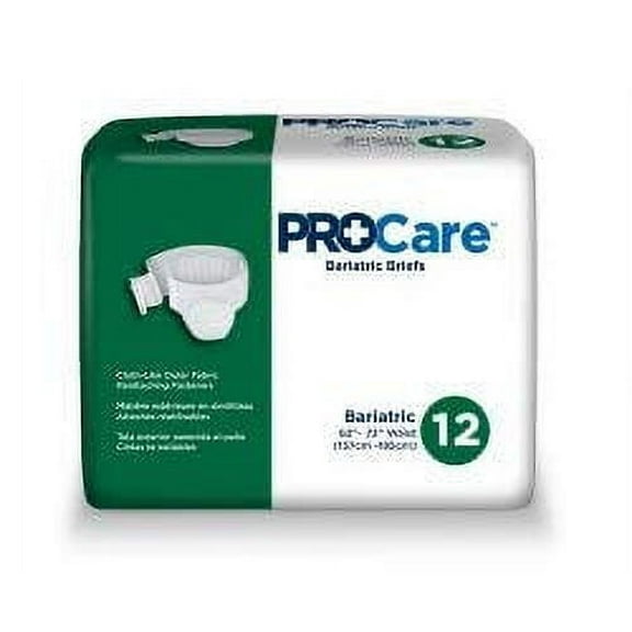 ProCare Adult Brief Unisex Tab Closure Disposable Heavy Absorbency Incontinence Underwear, 2X-Large, 12 Count