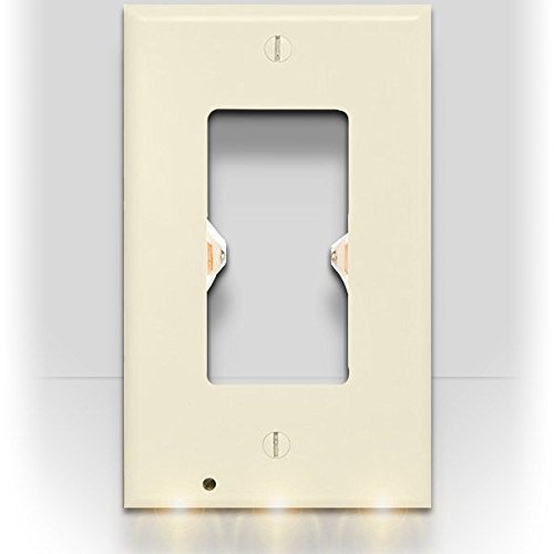 Outlet Wall Plate With LED Night Lights Decor, Almond SnapPower