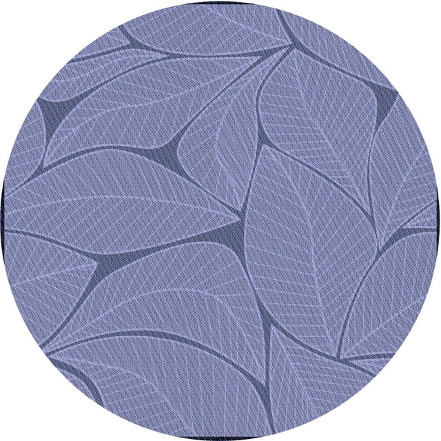Ahgly Company Tapis de Zone Rond d'Intérieur Lavable à la Machine, Transitionnel, Violet Very Peri, 8 Pieds Rond