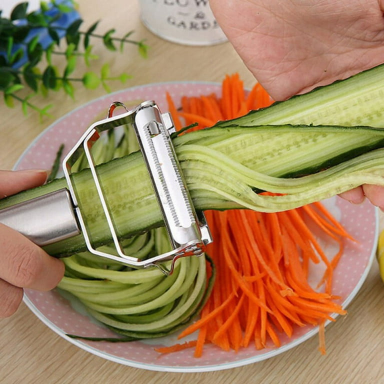 Peeler For Kitchen Multifunction Peelers 2-in-1,Julienne Peeler+Serrated  Peeler,Apple Peeler Vegetable Peeler Carrot Potato Fruit Slicer Anti-slip