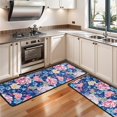 thumbnail image 3 of Kitchen Rugs Sets Of 2,Pioneer Flower Floral Print Pattern Anti Fatigue Kitchen Mat Rugs Non Slip Washable,Decorative Kitchen Floor Mats for Kitchen,Sink,Laundry,17"x47"+17"x47", 3 of 5