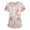 Light pink, variant on Women's Fashion V-neck Short-sleeved Work Clothes With Pockets Easter Print Top Care Wear