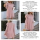thumbnail image 5 of Vestido de otoño para mujer, manga larga acampanada, adorno de volantes, cuello levantado, adorno de volantes, vestido de Color puro para mujer, 5 of 6
