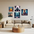 thumbnail image 5 of Buddha Canvas Wall Art Buddha Statue & Lotus Flower Painting Prints Zen Pictures Buddhist Spiritual Artwork for Yoga Spa Meditation Room Framed(Picture-4, (12.00" x 12.00")), 5 of 6