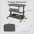 thumbnail image 6 of OLAKIDS 3-in-1 Baby Bassinet, Bedside Sleeper with Comfy Mattress, Wheels, 6-Height Adjustable, Storage Basket, Travel Bag, Portable Mesh Crib, Gray, 6 of 7