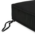 thumbnail image 4 of Jordan Manufacturing 22.5" x 22.5" Canvas Black Solid Square Outdoor Deep Seat Cushion with Ties and Welt, 4 of 8