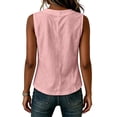 thumbnail image 5 of Sheghy Tank Tops for Women 100%Cotton Women's Solid Color V-neck Sleeveless Button Casual Cotton and Linen Top, 5 of 5