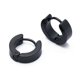 thumbnail image 2 of Par de pendientes de aro para hombre de acero de titanio de 4 mm x 9 mm, color negro, 2 of 4