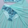 thumbnail image 7 of YONGHS Kids Girls Shiny Sequins Crop Top Skirt Set Lyrical Dance Modern Latin Costume 6-14 A Lake Blue 7-8, 7 of 7