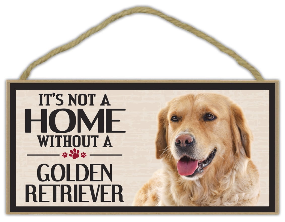 Wood Dog Breed Personality Sign Office Spoiled Golden Retriever Home Gift 