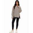 thumbnail image 3 of Womens Oversized Crewneck Long Sleeve Shirts Pullover Sweatshirts, 3 of 7