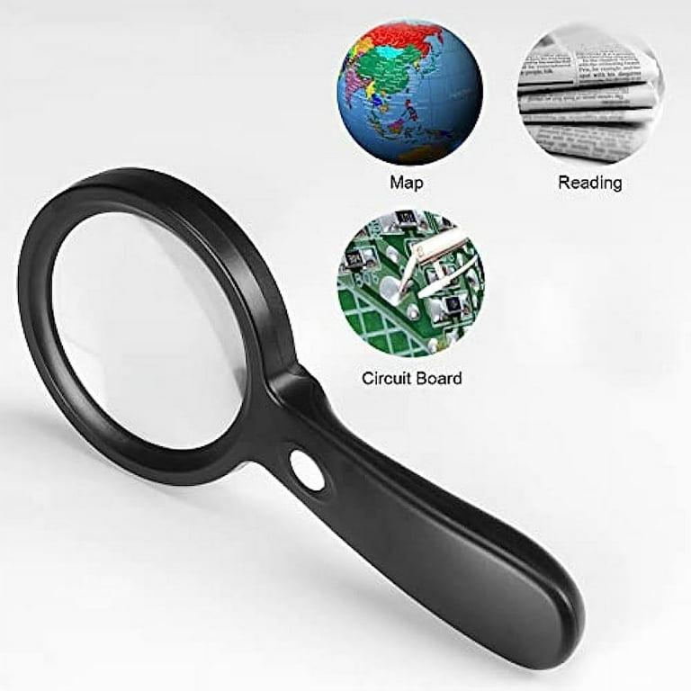 VEVOR Magnifying Glass with Light and Stand, 5X Magnifying Lamp, 4.3 Glass  Lens, Desk Magnifier with Light, 64 LED Lights 5 Co