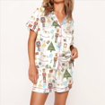 thumbnail image 4 of Pijama Navideño para Mujer con Solapa, Corta, Pantalones Cortos y Estampado de Papá . Impresión de Caballo M, 4 of 10